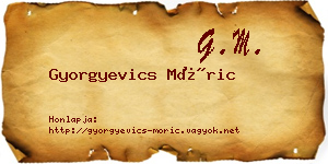 Gyorgyevics Móric névjegykártya